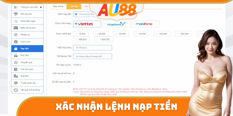 Xác nhận lệnh nạp tiền